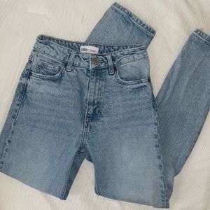 ZARA High Waisted Straight Leg Jeans